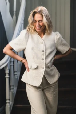 Faina Boucle Blouse Offwhite