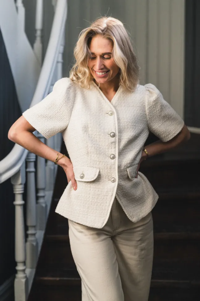 Faina Boucle Blouse Offwhite