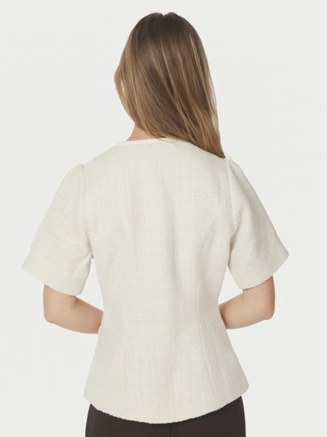Faina Boucle Blouse Offwhite