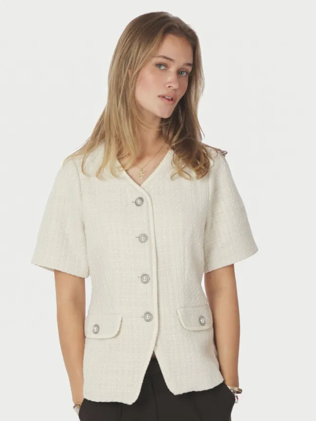 Faina Boucle Blouse Offwhite