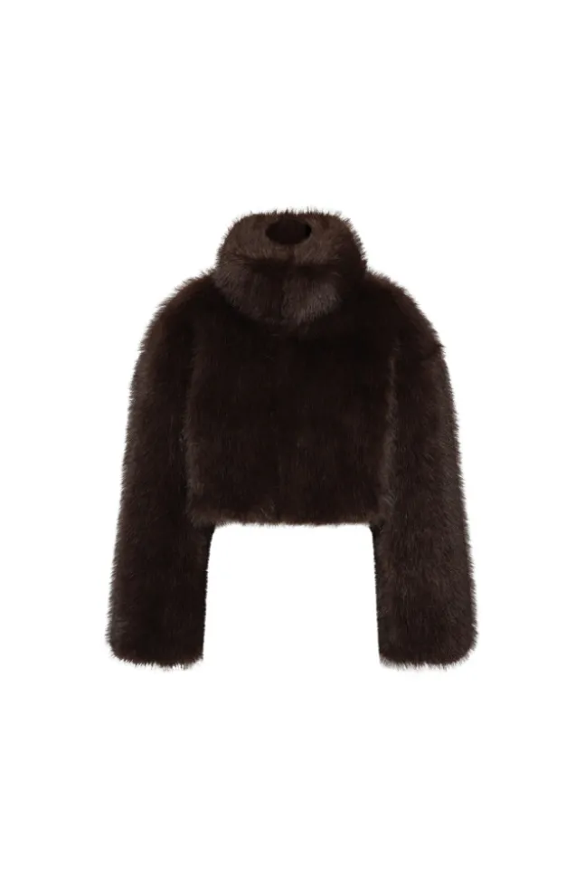 Faux Fur Cropped Jacket Mole