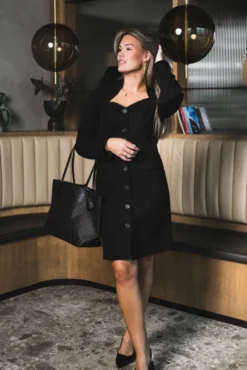 Favo LS Blazer Dress Black