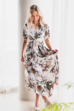 Faye Dress Pale Bouquet