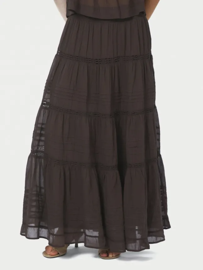 Felicia S Voile Skirt Dark Brown