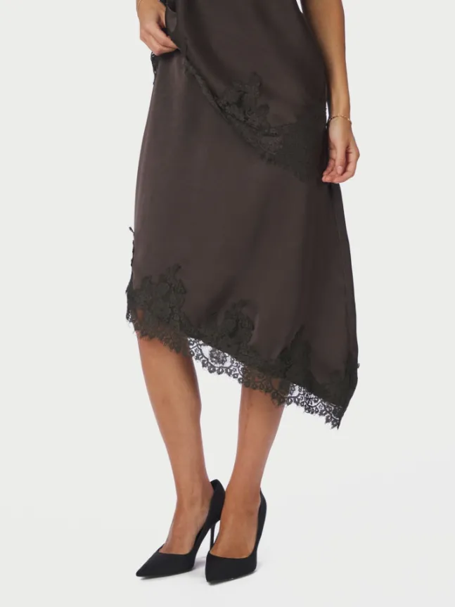 Fiora Lace Skirt Dark Brown