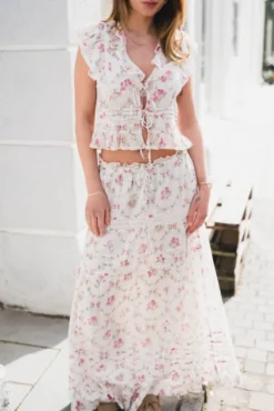 Fippo Spring Flower Skirt Offwhite
