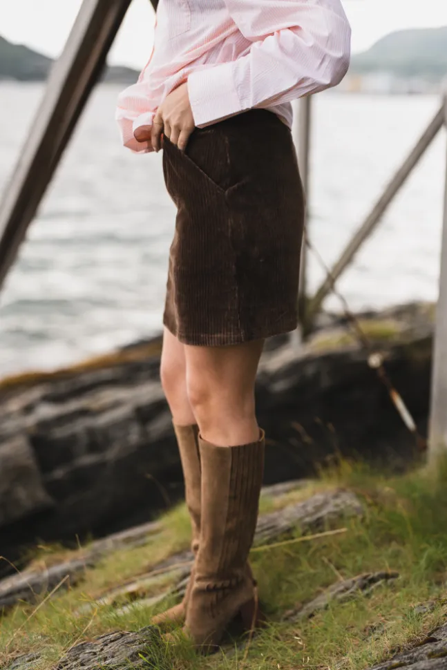 Floriana HW Skirt Slate Black