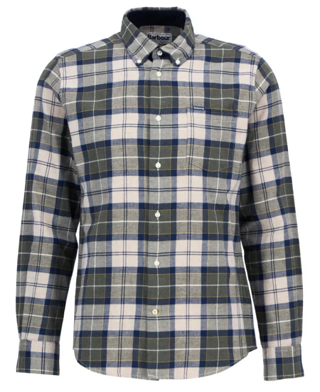 Fortrose Tailored Tartan Shirt Forest Mist Tartan