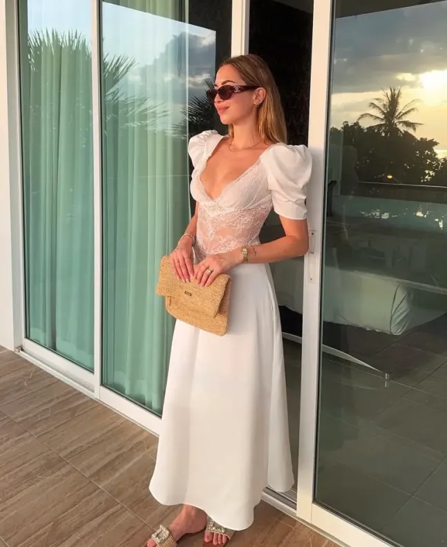 Francis Midi Dress White