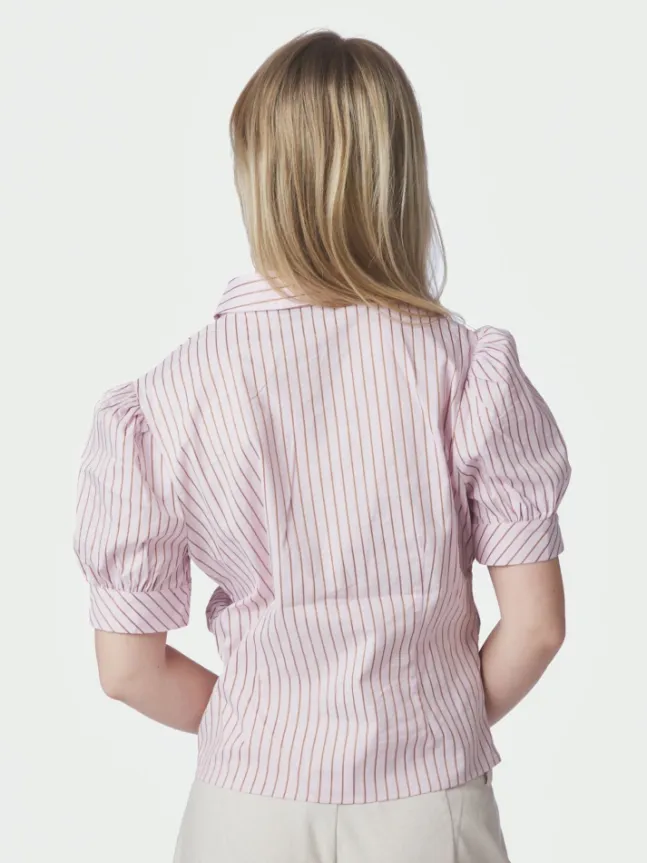 Frannie Structure Stripe Shirt Light Pink
