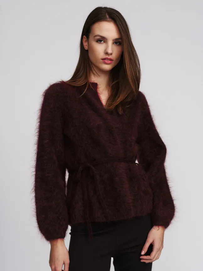 Fredrikke Chunky Cardigan Oxblood
