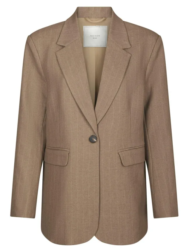 Gaby Pinstripe Blazer Taupe