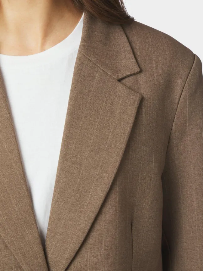 Gaby Pinstripe Blazer Taupe