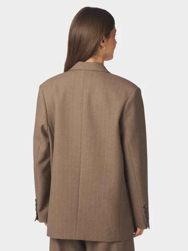 Gaby Pinstripe Blazer Taupe