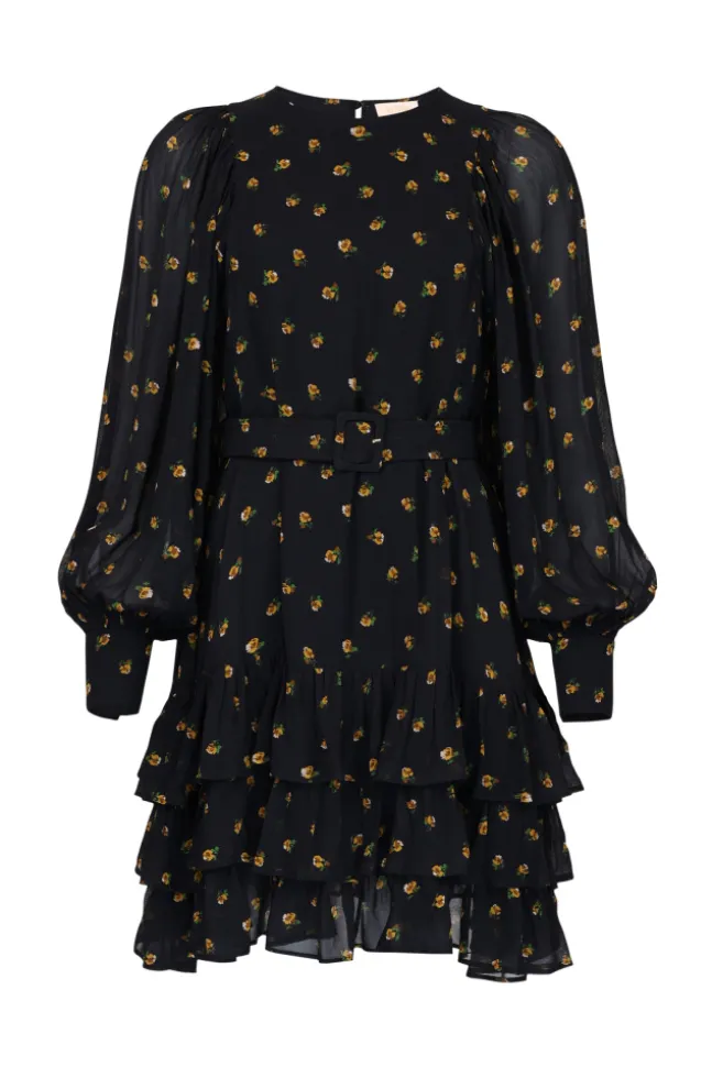 Georgette Shift Dress Flower Buds