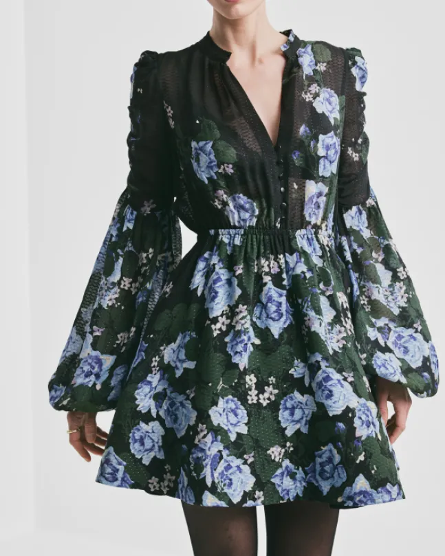 Georgette V-Neck Dress Amadora