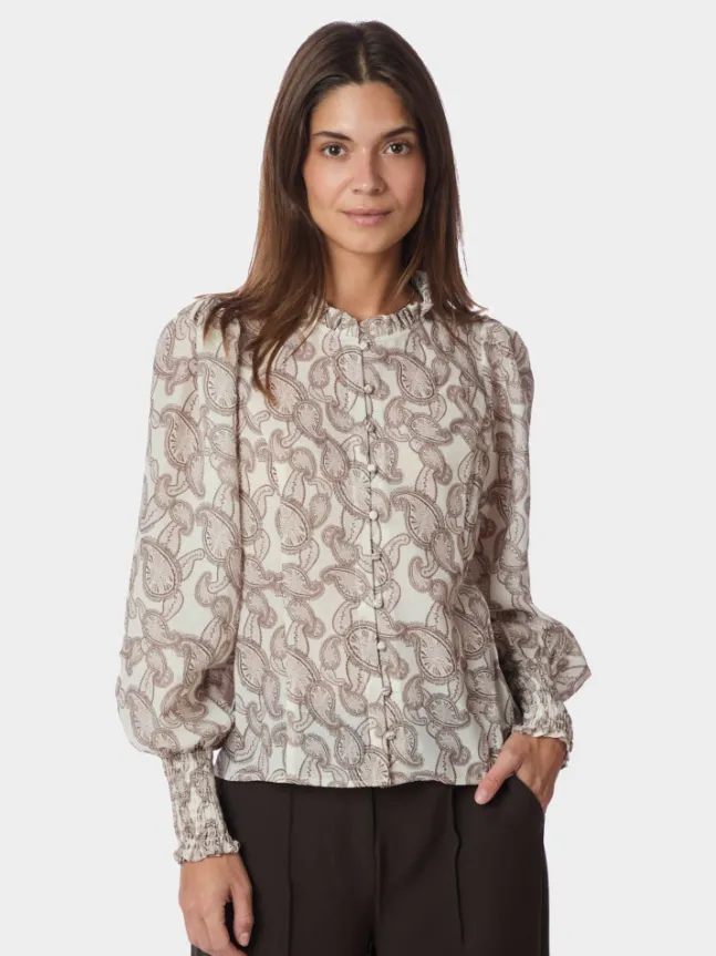 Gilda Soft Paisley Blouse Creme