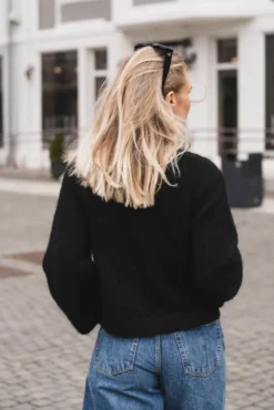 Gio Fluffy Knit Cardigan Black