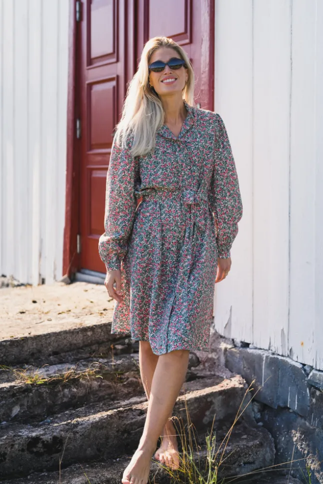 Gry Astrid Shirt Dress C Green Flower
