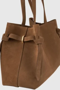 Gyoza Tote Suede Cognac