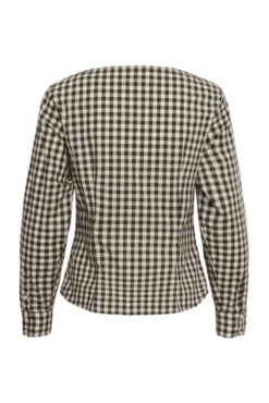 Haima Fitted Shirt Gingham Choko Tort/Pearl Ivory
