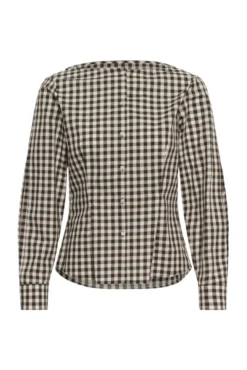 Haima Fitted Shirt Gingham Choko Tort/Pearl Ivory