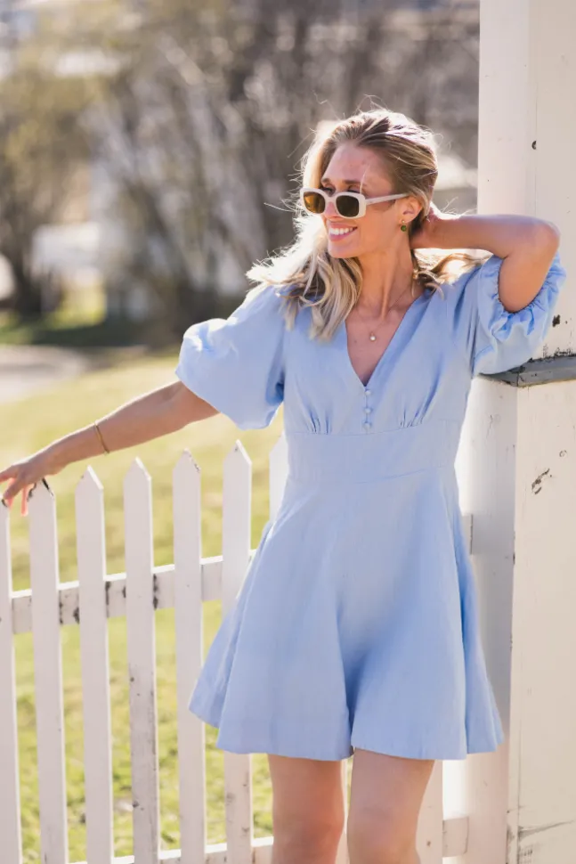 Halli Linen Dress Light Blue