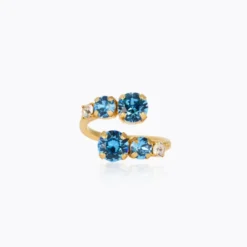 Halo Ring Gold Ice Blue