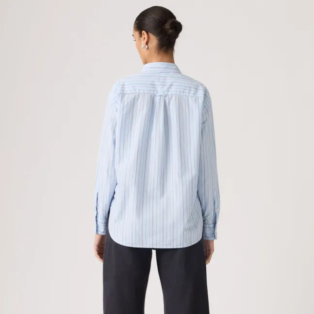 Harlie Boyfriend Shirt Amari Stripe Chambray Blue