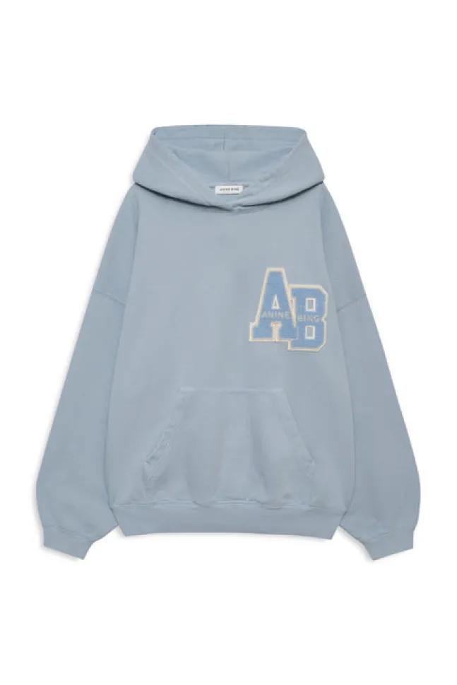 Harvey Sweatshirt Letterman Washed Light Blue