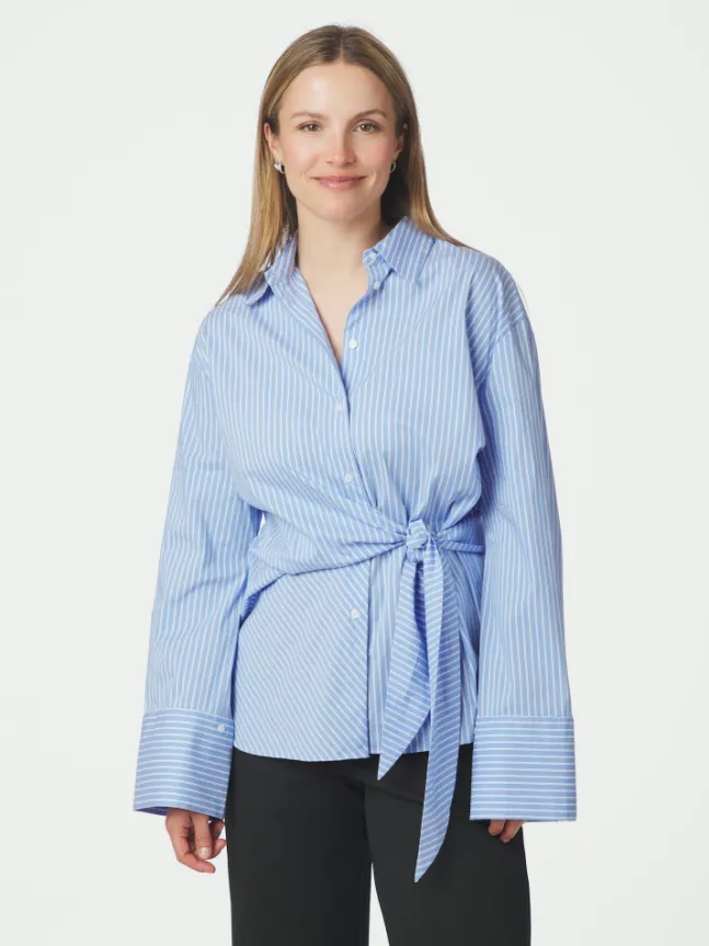 Helisa Stripe Shirt Light Blue