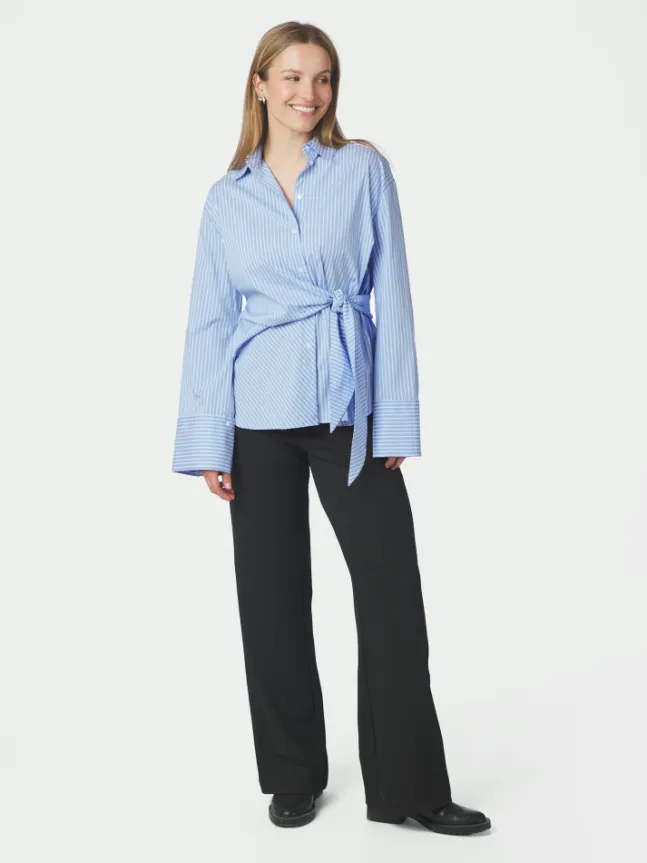 Helisa Stripe Shirt Light Blue