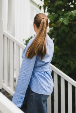 Helisa Stripe Shirt Light Blue