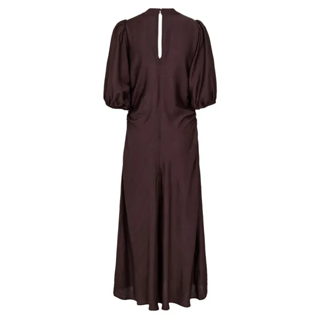 Hera SS Puff Dress Dark Brown