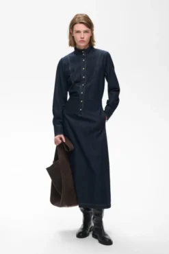 Hiro Dress Washed Dark Denim