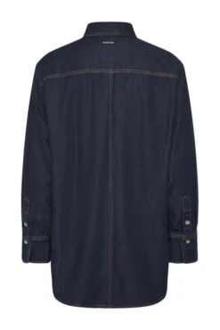 Hiro Oversized Shirt Washed Dark Blue Denim