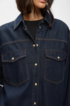 Hiro Oversized Shirt Washed Dark Blue Denim