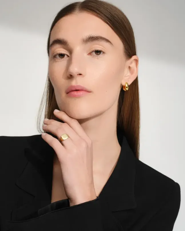 Ice Hoops Small Gold