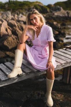 Ida Maja 2/4 Shirt Dress STP B White/S Lilac