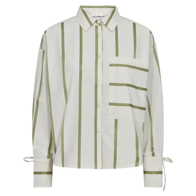 Idie Stripe Shirt Offwhite/Green