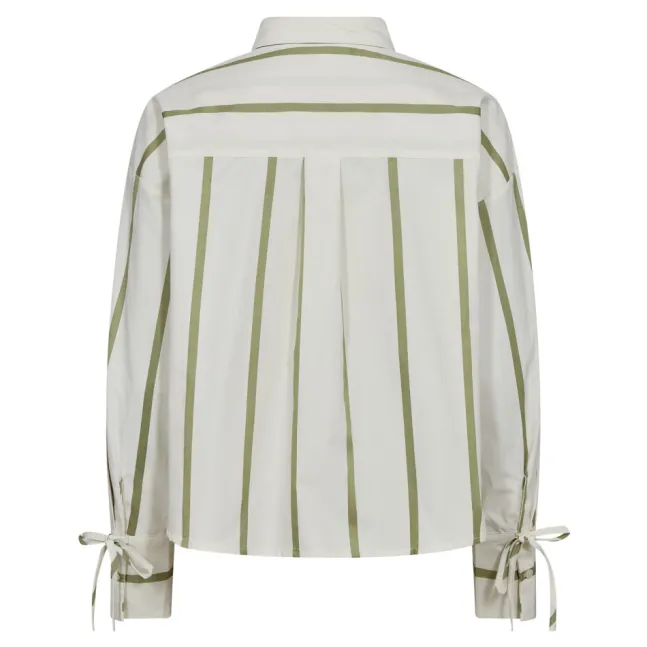 Idie Stripe Shirt Offwhite/Green