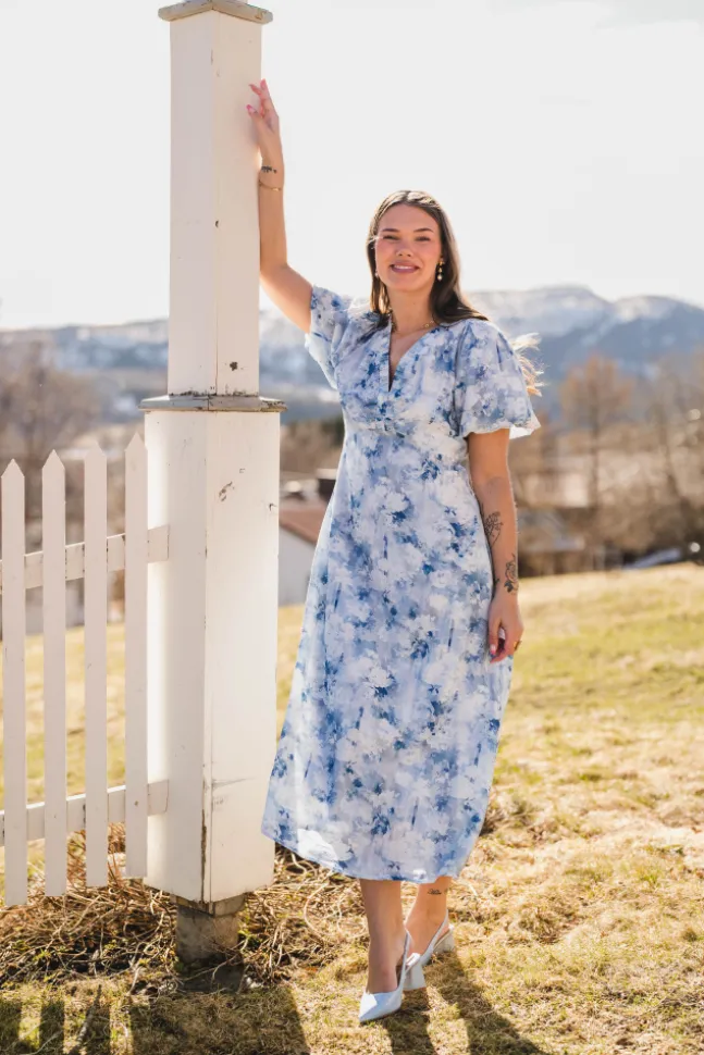 Illana Floral Fusion Dress Blue