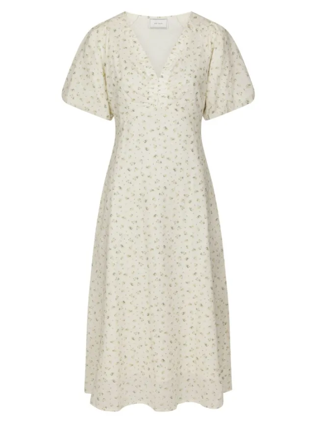 Illana Small Rose Flower Dress Light Yellow