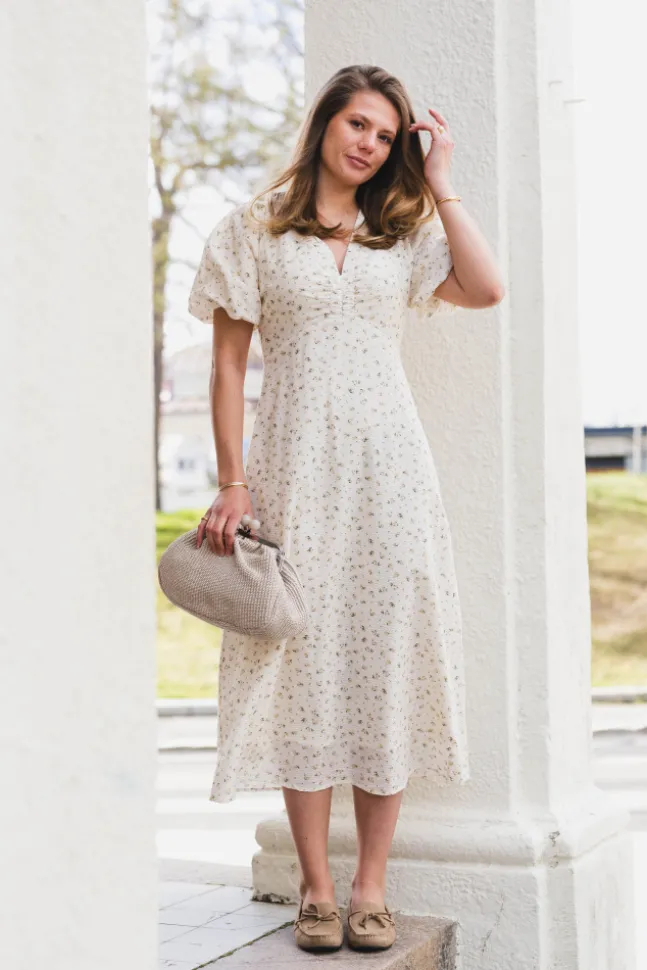 Illana Small Rose Flower Dress Light Yellow