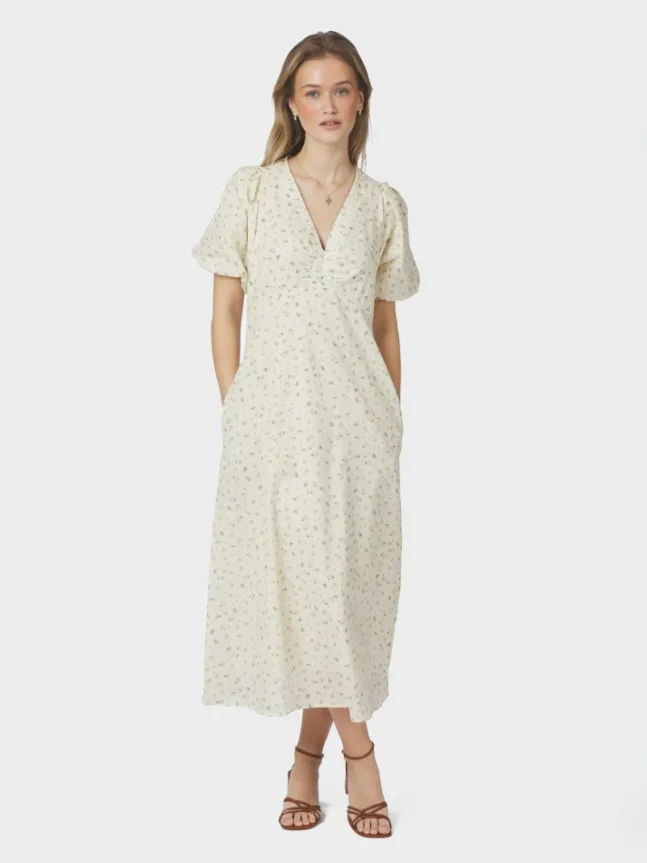 Illana Small Rose Flower Dress Light Yellow