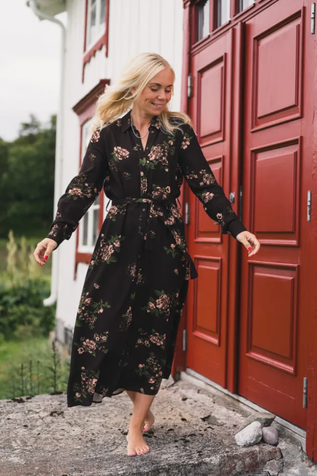 Irene Shirt Dress Misty Rose Flower