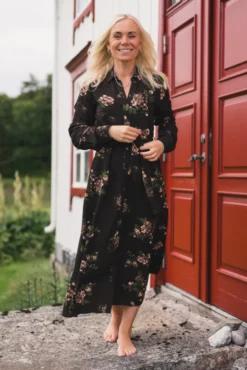 Irene Shirt Dress Misty Rose Flower