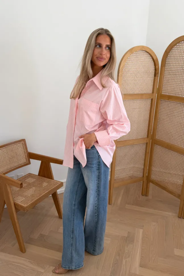 Isabellaic Shirt Pink White Stripes