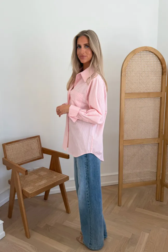 Isabellaic Shirt Pink White Stripes
