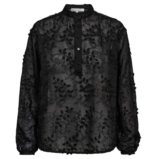 Isak Embroidery Shirt Black